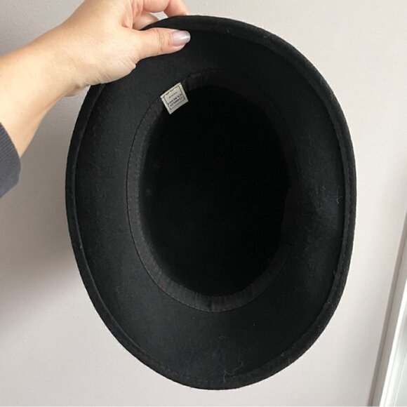 Vintage Charles Jourdan Paris Black Wool Brim Hat - Small 🇫🇷 - Picture 7 of 11